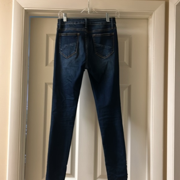 DRIFTWOOD Dark Blue Skinny Jeans with Floral Embroidery - Picture 3 of 5